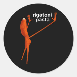 Pegatina Redonda Funny Marcus El Gusano Rigatoni Pasta Meme Viral