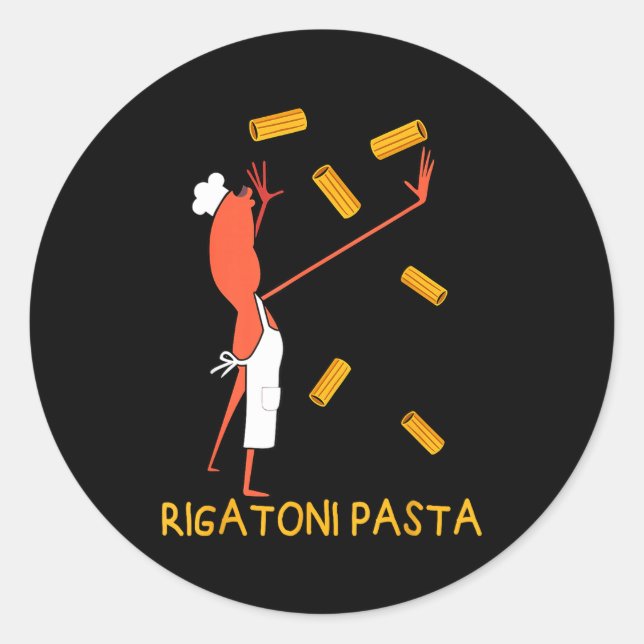 Pegatina Redonda Funny Marcus The Worm Rigatoni Pasta  (Anverso)