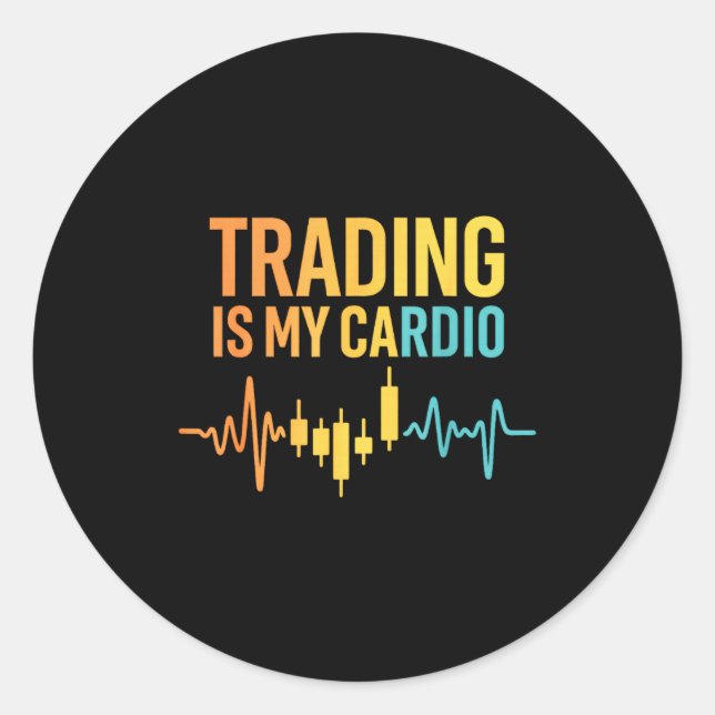 Pegatina Redonda Funny Market For Trader Dad, Trading Quotes Stocks (Anverso)