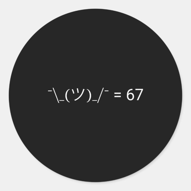 Pegatina Redonda Funny Meh 67 Meme  (Anverso)