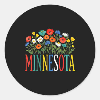Pegatina Redonda Funny minnesota floral vacation group matching