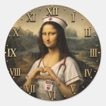 Funny Mona Lisa Nurse RN & Nursing Office Decor 