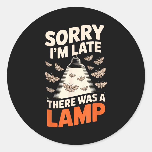 Pegatina Redonda Funny Moth Collector Collecting Ledopterology Men  (Anverso)