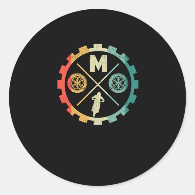 Pegatina Redonda Funny Moto Cross Dirt Bike Motocross Biker (Anverso)