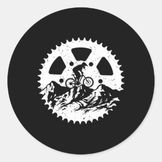 Pegatina Redonda Funny Mountain Biking Art For Men Women Mtb Mounta