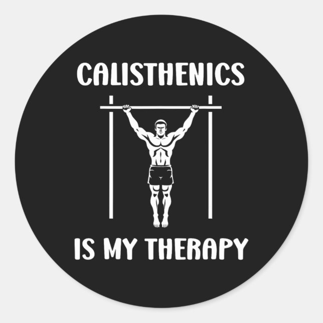 Pegatina Redonda Funny Muscu Streetworkout Sport Workout Simple Cal (Anverso)