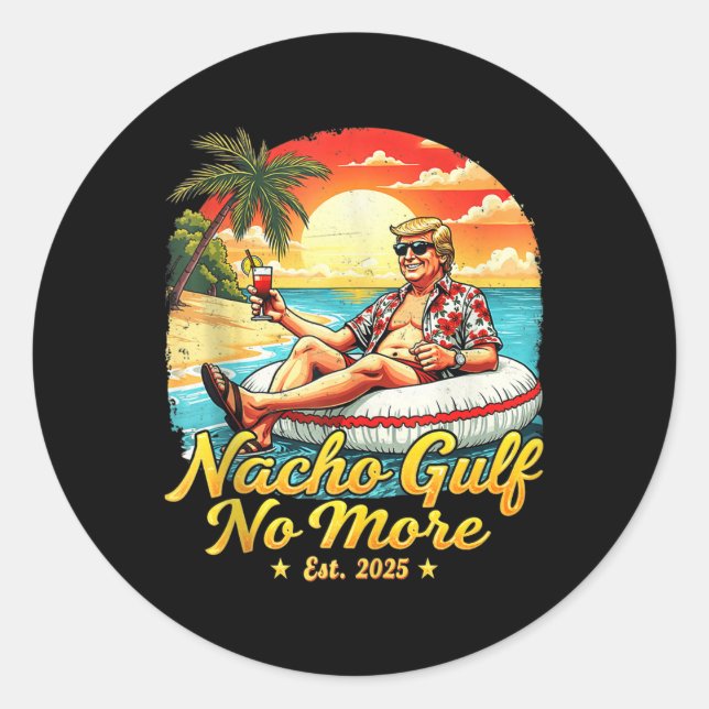 Pegatina Redonda Funny Nacho Gulf No More Funny Graphic Tee Gulf 20 (Anverso)