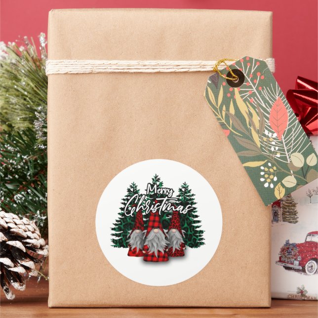 Pegatina Redonda Funny Navidades Holiday gnomes (Vacaciones)