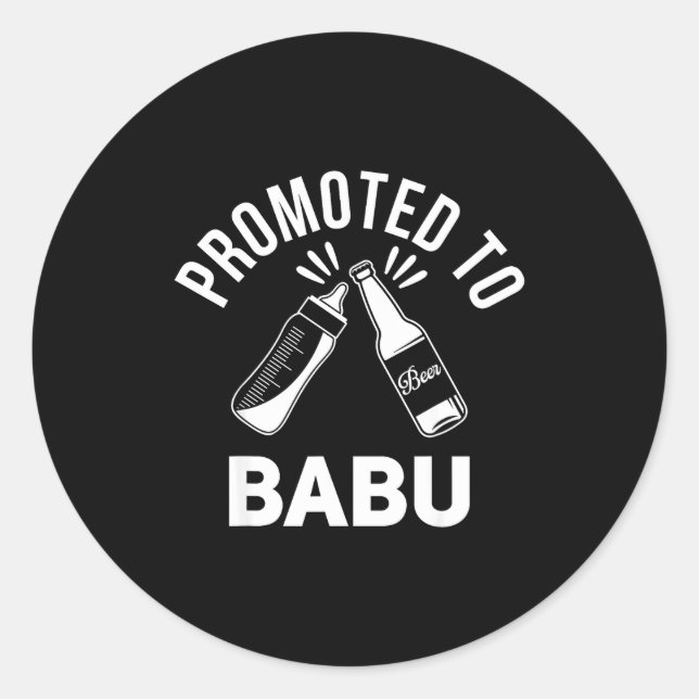 Pegatina Redonda Funny New Grandpa Pregnancy Announcement Promoted  (Anverso)