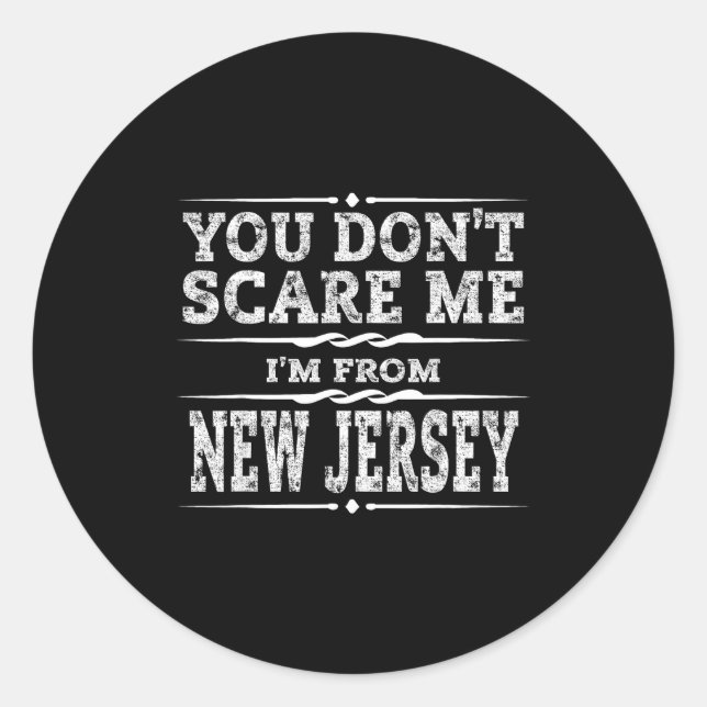 Pegatina Redonda Funny New Jersey Home Garden State Gift  (Anverso)