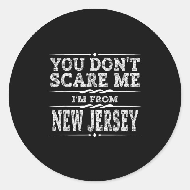Pegatina Redonda Funny New Jersey Home Garden State Gift  (Anverso)