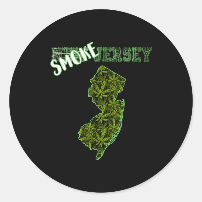 Pegatina Redonda Funny New Jersey Weed Weed Culture  (Anverso)