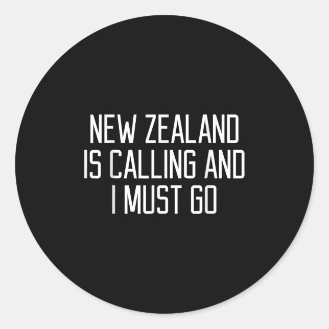 Pegatina Redonda Funny New Zealand Quote  (Anverso)