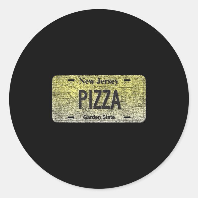 Pegatina Redonda Funny Nj State Vanity License Plate Zza  (Anverso)