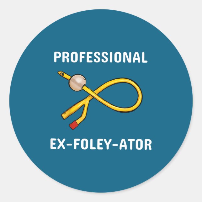 Pegatina Redonda Funny Nurse Urology Crew T- Catheter Joke Student  (Anverso)