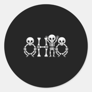 Pegatina Redonda Funny O-h-i-o State Skeleton Ohio Vintage Hallowee