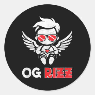 Pegatina Redonda Funny Og Rizz Cupid Original Heart Día de San Vale