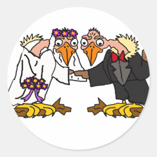 Pegatina Redonda Funny Old Buzzard Boda Personalizado Art