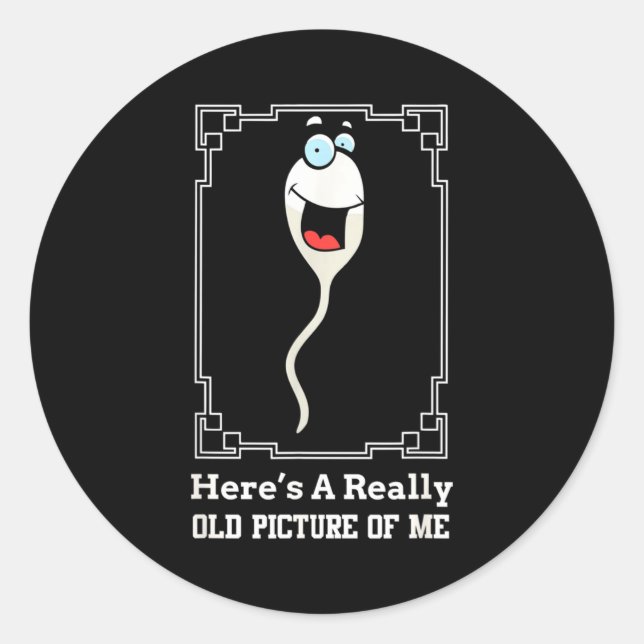 Pegatina Redonda Funny Old Man Birthday Gag For Men Over 60  (Anverso)