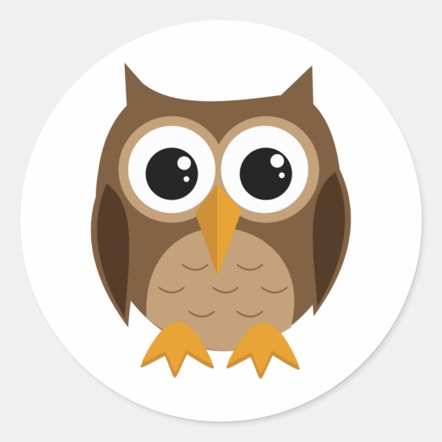PEGATINA REDONDA FUNNY OWL (Anverso)