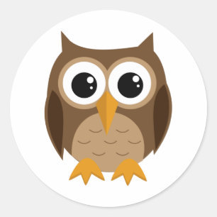 PEGATINA REDONDA FUNNY OWL