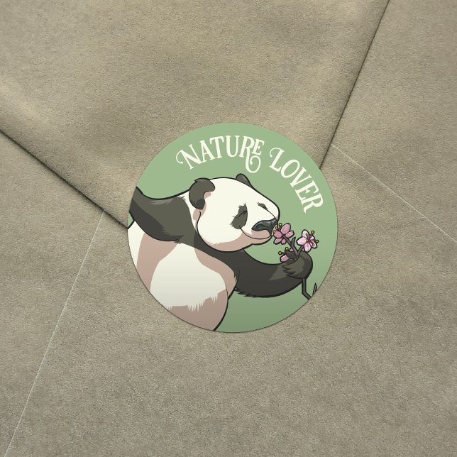 Pegatina Redonda Funny Panda Nature Lover Cherry Blossom Personaliz (Subido por el creador)