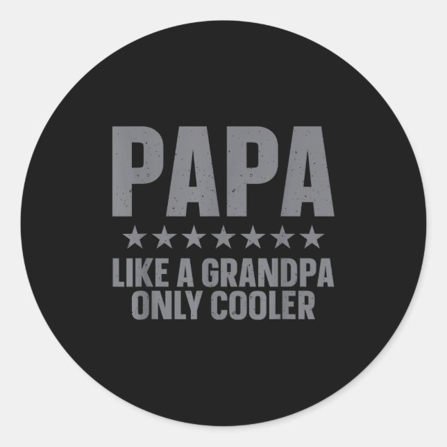Pegatina Redonda Funny Papa Art For Grandpa From Grandkids Father's (Anverso)