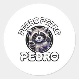 Pegatina Redonda Funny Pedro Dancing Raccoon popular Internet