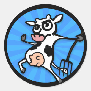 PEGATINA REDONDA FUNNY PERSONALIZADO DAIRY COW GRÁFICOS PEGATINAS D