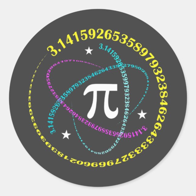 Pegatina Redonda Funny Pi Day  with Pie – Math Lover Gift (Anverso)