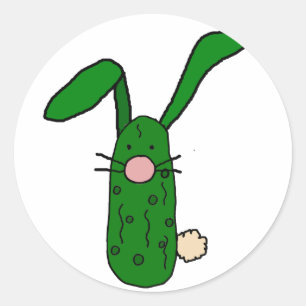 Pegatina Redonda Funny Pickle Bunny Rabbit Art