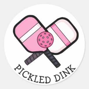 Pegatina Redonda Funny Pickleball Pun
