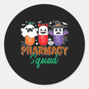 Pegatina Redonda Funny Pills Farmacéutico Cute Halloween Farmacia S
