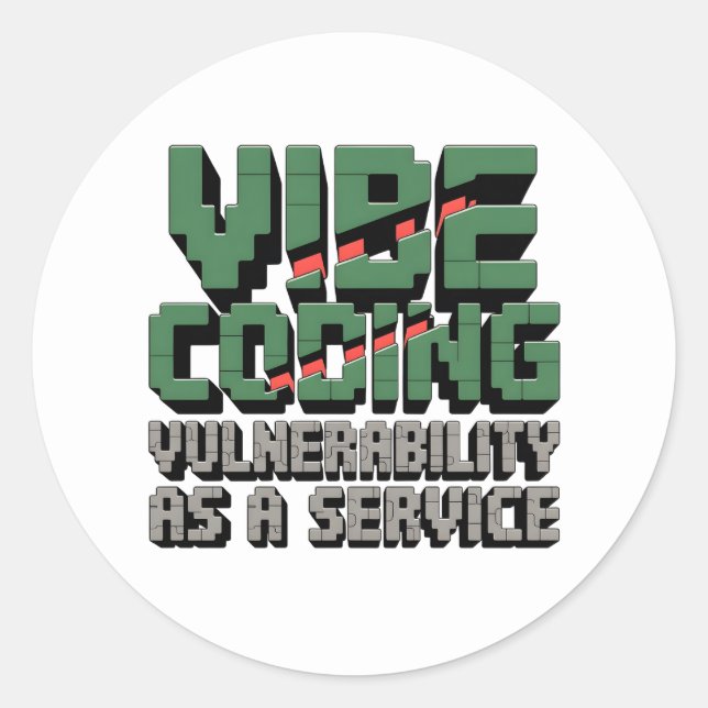 Pegatina Redonda funny pixel-art Cybersecurity network (Anverso)