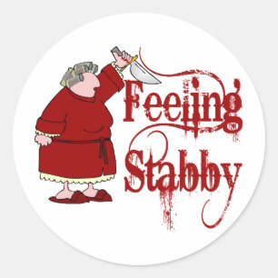 Pegatina Redonda Funny PMS Stabby