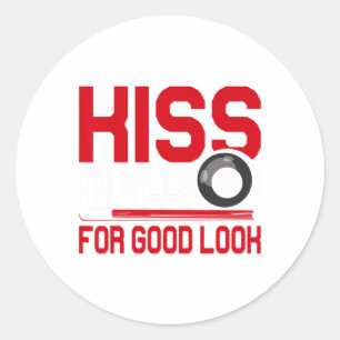 Pegatina Redonda Funny Pool Player - Billard 8-ball Shirt - Para Ho