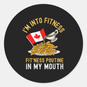 Pegatina Redonda Funny Poutine Rutina Im En Fitness Canadien Que