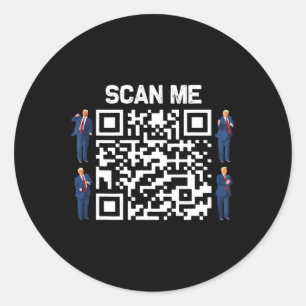 Pegatina Redonda Funny presidente de Qr Trump 4547 Tee Trump