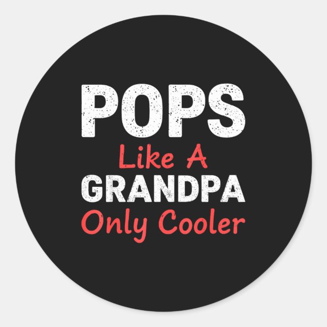 Pegatina Redonda Funny Ps Grandpa Cooler From Grandkids Father's Da (Anverso)