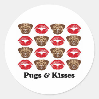 Pegatina Redonda Funny Pug