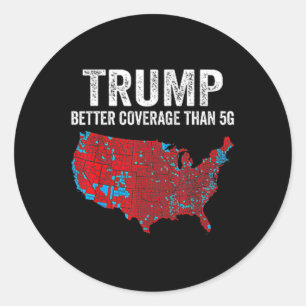 Pegatina Redonda Funny Qr presidente Trump 4547 (de espaldas) Trump