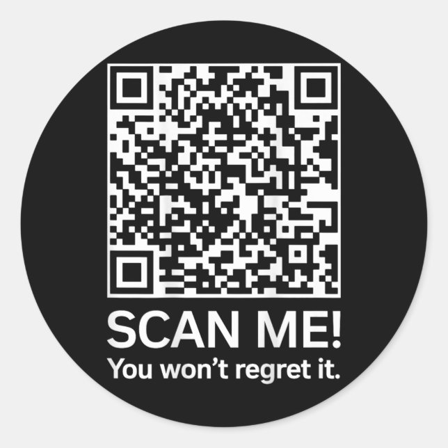 Pegatina Redonda Funny Qr presidente Trump 4547 Trump código de bai (Anverso)