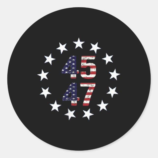 Pegatina Redonda Funny Qr presidente Trump código de baile (Anverso)