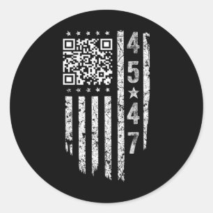 Pegatina Redonda Funny Qr presidente Trump código de baile
