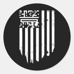 Pegatina Redonda Funny Qr presidente Trump código de baile