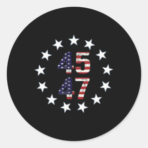 Pegatina Redonda Funny Qr presidente Trump código de baile 1