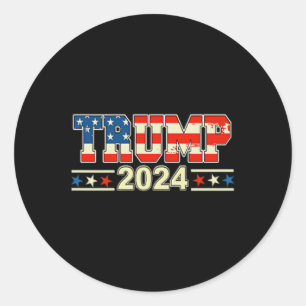 Pegatina Redonda Funny Qr presidente Trump código de baile (en negr
