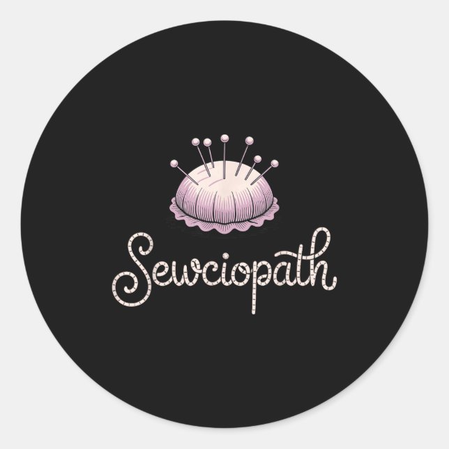 Pegatina Redonda Funny Quilting Design For Men Women Sewing Sew Qui (Anverso)