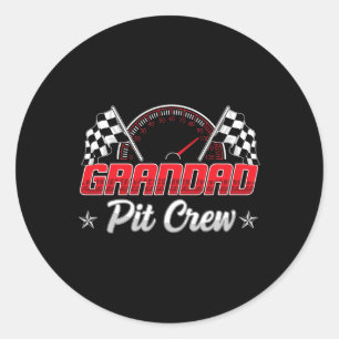 Pegatina Redonda Funny Race Car Birday Party Carreras Familia Grand