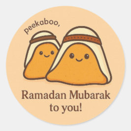 Pegatina Redonda Funny Ramadan Mubarak To You